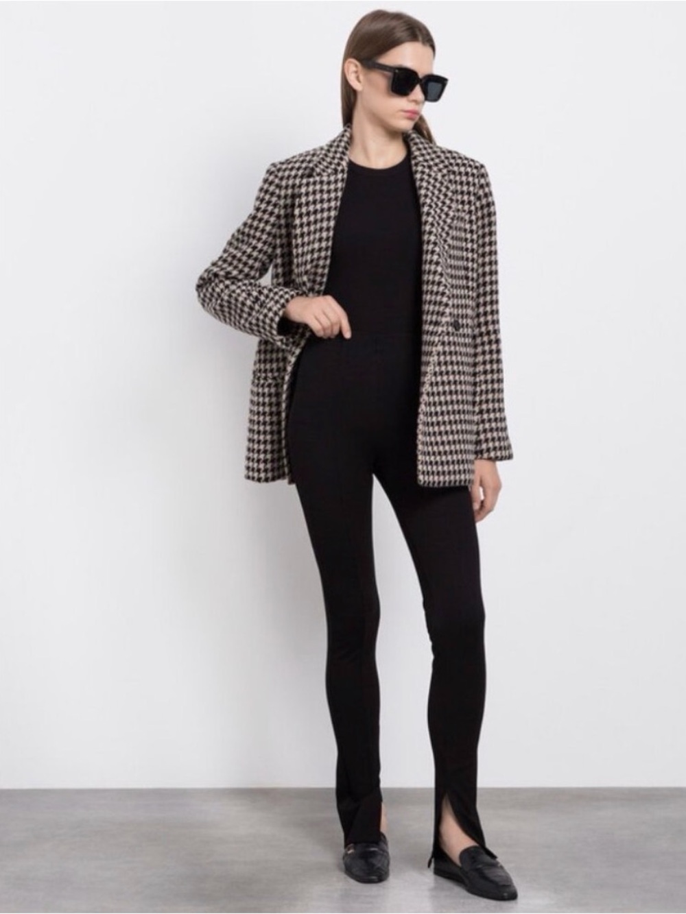 Anine Bing Black split hem pants